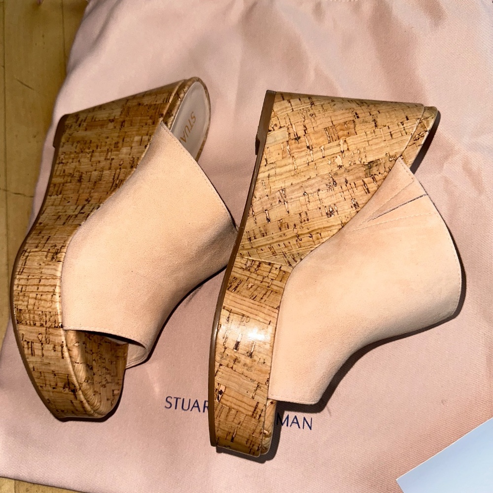 Stuart Weitzman Margarite Pink sand wedge sandal, 7, nLg1295 - Picture 2 of 6